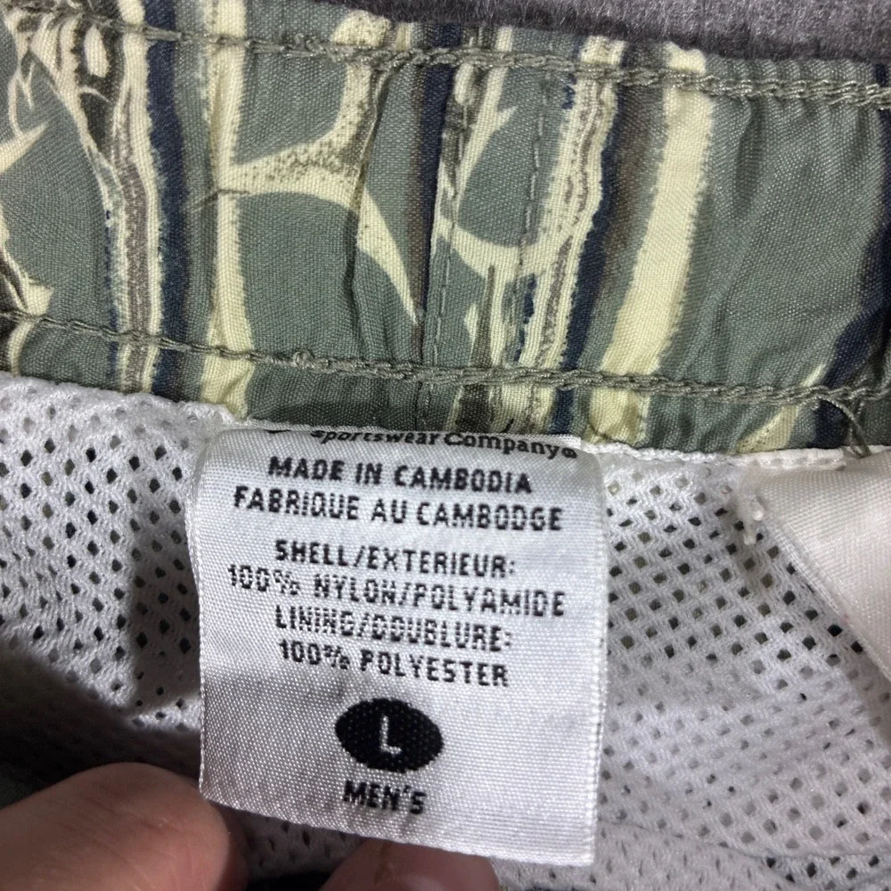 Vintage Columbia Swim Shorts Mens Large Green Marlin Fish Print Belted 90s